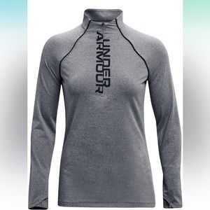 Under Armour Women's ColdGear Athletic Gray 1/2-Zip Pullover, Size XL